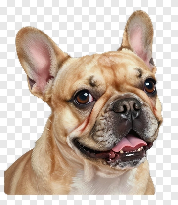 French Bulldog With A Happy Expression PNG
