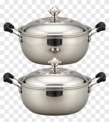 Stainless Steel Cooking Pots Set PNG