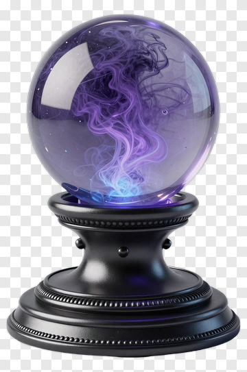 Crystal Ball With Mystical Purple Swirls PNG