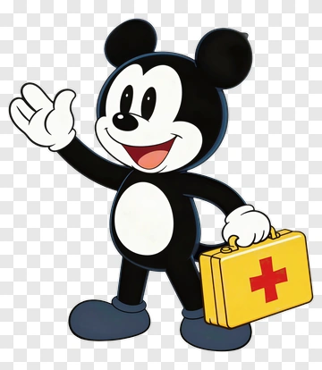 Cartoon Mouse Holding A Medical Kit PNG