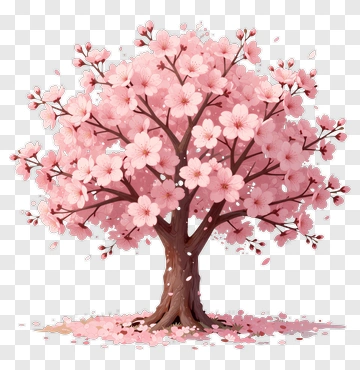 Colorful Cherry Blossom Tree PNG