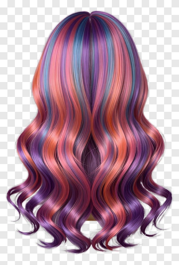 Colorful Wavy Hair PNG
