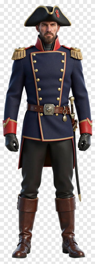 Military Officer In Historical Uniform PNG