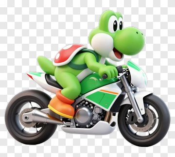 Yoshi Riding A Motorcycle PNG