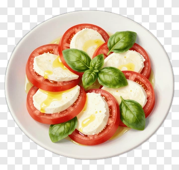 Caprese Salad With Fresh Basil And Olive Oil PNG