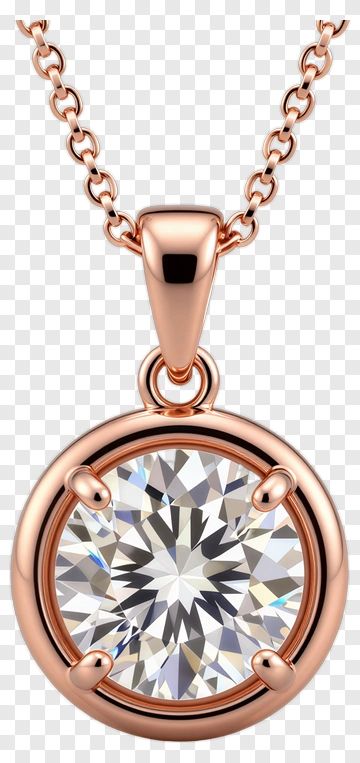 Rose Gold Pendant With Diamond PNG