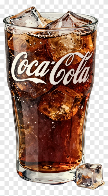 Coca-Cola Glass With Ice Cubes PNG