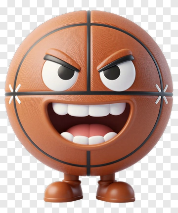 Cartoon Basketball Character With A Smile PNG