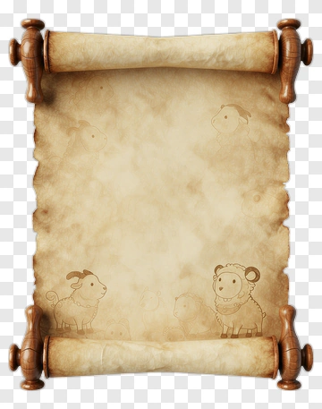 Scroll With Cartoon Sheep Illustrations PNG