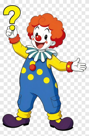 Cartoon Clown Holding A Question Mark PNG