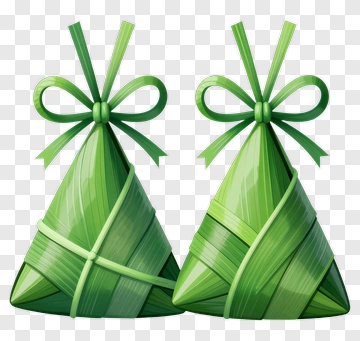 Green Rice Dumplings Wrapped In Leaves PNG