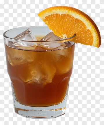 Glass Of Iced Tea With Orange Slice PNG