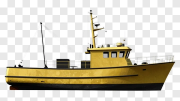 Yellow Fishing Boat PNG