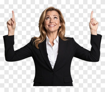 Businesswoman Gesturing With Both Hands Up PNG