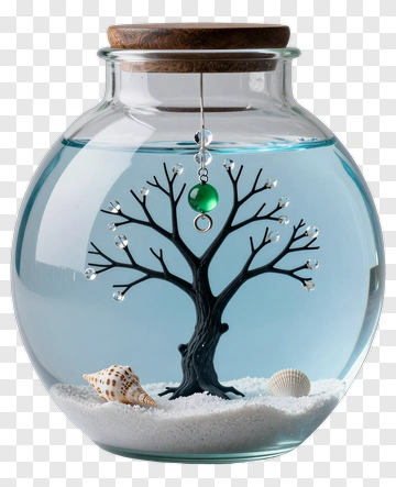 Decorative Tree In A Glass Bowl PNG