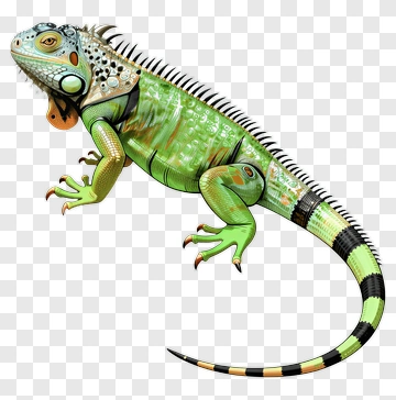 Detailed Iguana Illustration PNG