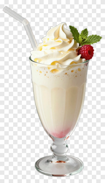Milkshake With Whipped Cream And Raspberry PNG