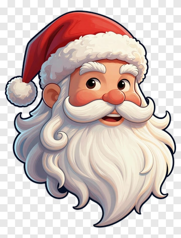 Cartoon Santa Claus With A White Beard PNG