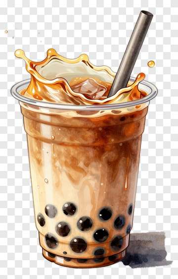 Bubble Tea With Splashing Liquid PNG