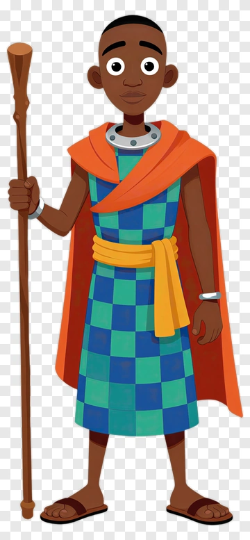 Cartoon Character Holding A Staff PNG