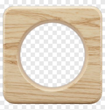 Wooden Square Frame With Circular Opening PNG