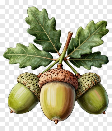 Acorns And Oak Leaves PNG