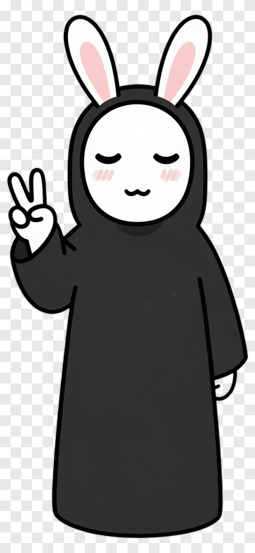 Cartoon Bunny Character Making A Peace Sign PNG