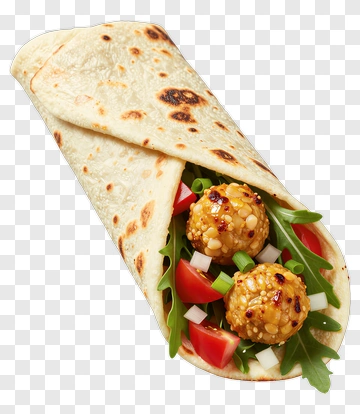 Wrap With Falafel And Fresh Vegetables PNG