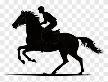 Silhouette Of A Horse And Rider Galloping PNG