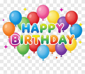 Colorful Balloons With Happy Birthday Text PNG