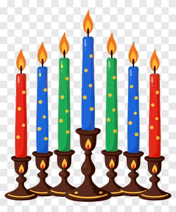 Colorful Candles On A Decorative Holder PNG