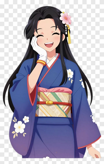 Smiling Woman In A Kimono PNG