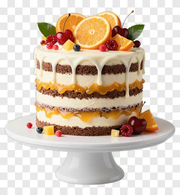 Layered Cake With Fruits And Chocolate PNG