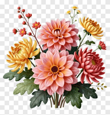 Colorful Flower Bouquet PNG