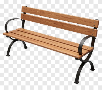 Wooden Park Bench PNG