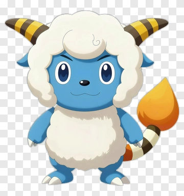 Cartoon Blue Sheep Character PNG