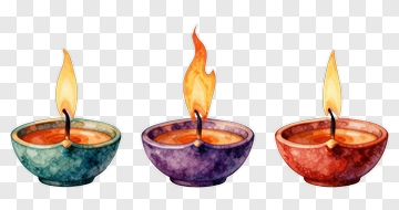 Colorful Candles With Flames PNG