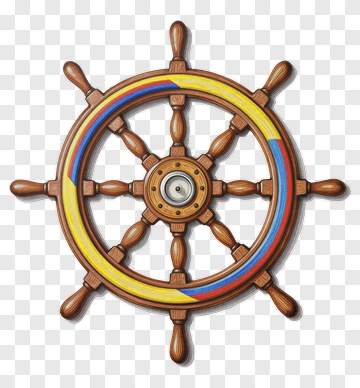 Colorful Ship Wheel PNG