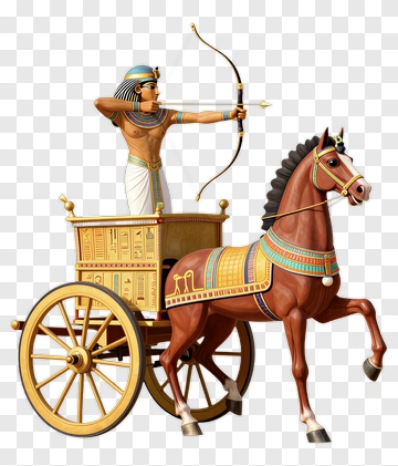 Egyptian Archer Riding A Chariot PNG
