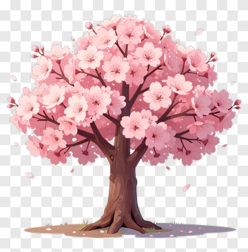 Colorful Cherry Blossom Tree PNG