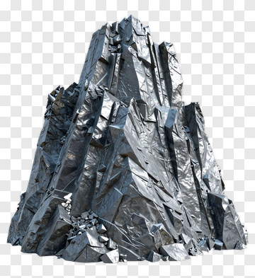 3D Metallic Mountain PNG