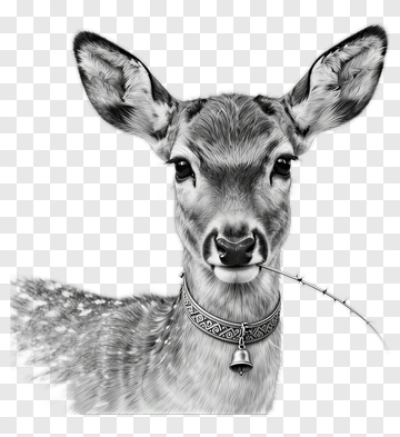 Deer With A Collar And Thorny Branch PNG