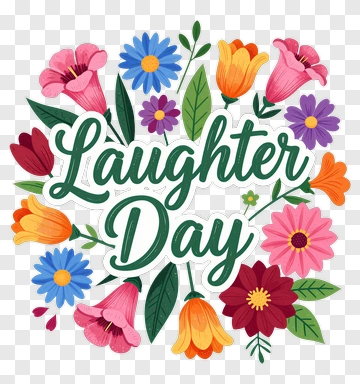 Laughter Day Floral Design PNG