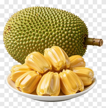 Durian And Jackfruit On A Plate PNG