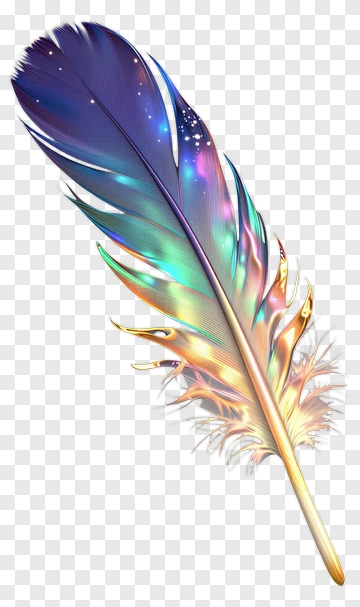 Colorful Feather With Shimmering Hues PNG