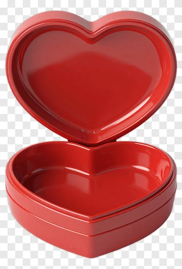 Red Heart-Shaped Candy Box PNG