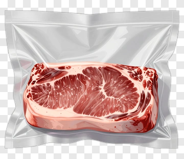 Raw Meat In Vacuum Packaging PNG