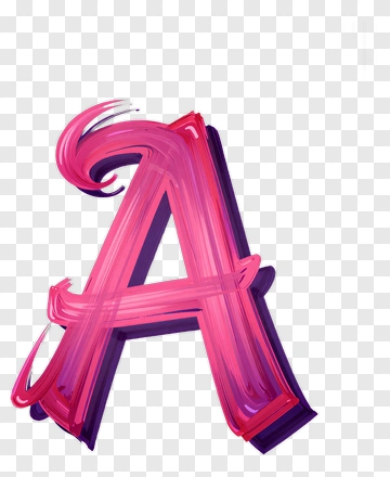 Pink Brush Stroke Letter A PNG