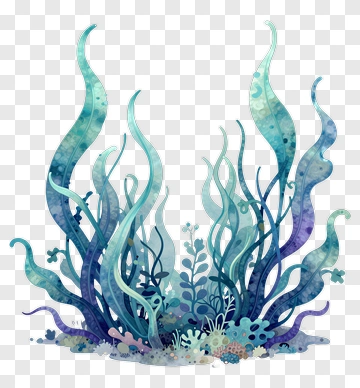 Colorful Seaweed Illustration PNG