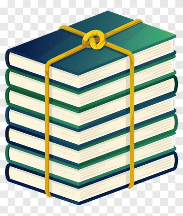 Stack Of Books Tied With A Yellow Ribbon PNG